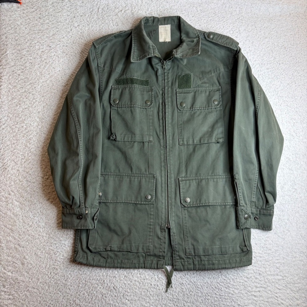 Vintage Military Field Jacket Olive Green HBT Herringbone Twill Utility Coat M